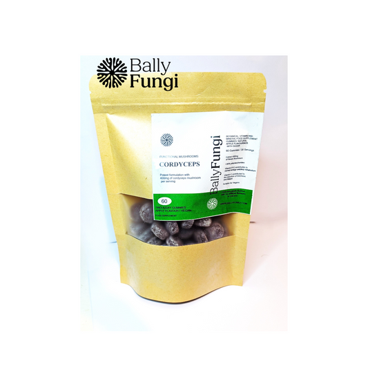 Cordyceps Mushroom Gummies – A premium jar of vegan energy-boosting gummies infused with 400mg Cordyceps extract, Vitamin B12 & C. Placed on a clean, dynamic background symbolizing stamina, endurance, and vitality